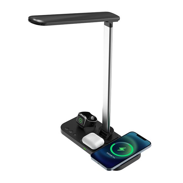 

15w qi quick wireless charger led desk lamps for iphone samsung dimmable eye protect table lamp home office light wireless charging stand fo