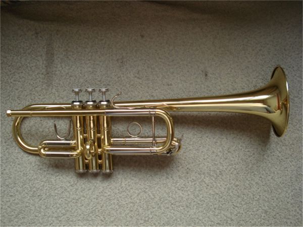 

professional grade c key gold plated trumpet