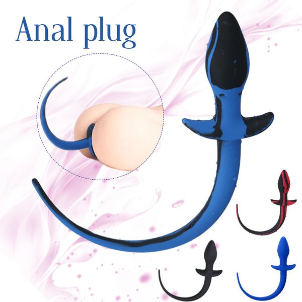 Силиконовая собачья хвост анал заглушка бдсм эротические игрушки подчиненные g-spot prostata massager dilator butt sexy for Womam