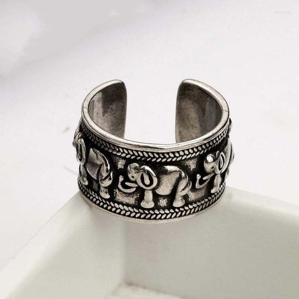 Eheringe Weibliche Fingerring Zubehör Tier Trendy Lady Versilbert Für Frauen Schmuck Mode Elefant Schwarz Mädchen Bijou Rita22