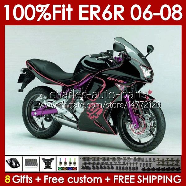 Kawasaki için OEM Fairings Kit Kırmızı Stok Ninja ER6 650 R ER 6 F 650R ER6F 06 07 08 Vücut 139no.59 650-R ER 6F ER-6F 2006 2007 2008 650R-ER6F 06-08 Enjeksiyon Kalıp gövdesi