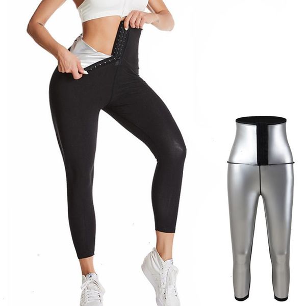 

body shaper slimming sauna pants capris waist trainer thermo sweat legging tummy control weight loss workout suits, Black;white