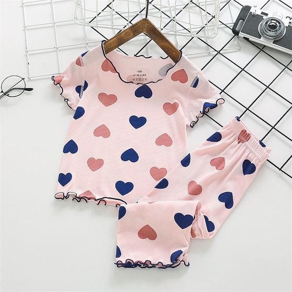 Set di pigiami per bambini estivi Pigiami per ragazze Pigiami per bambini Vestiti per l'aria condizionata Pigiami per bambini Set di abbigliamento per la casa per bambini 220706