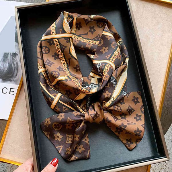 

designer silk head scarf net red new satin letter silk small long thin narrow hair band womens versatile ribbon belt scarf woman mens, Blue;gray