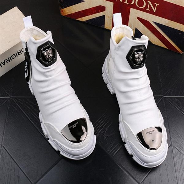 

men's shoes autumn winter martin boots snow boots high cotton boot men youth casual ankle boot warm leather bootiesv45283r, Black