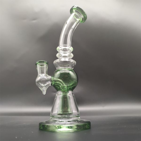 7.8inc Tubos de tabaco verdes tubos de vidro espesso Bongs de água de fumo tubos de água tubulação de água acessórios com tigela de 14mm