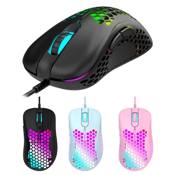 Fareler Ergonomik Kablolu Masaüstü Dizüstü Bilgisayar PC için USB Oyun Fare RGB RGB Backlight 2400dpi Office OpticalMice