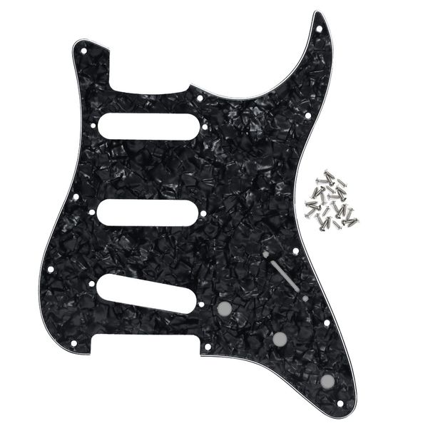 4Ply SSS Guitar Pick Guard Piastra antigraffio a 11 fori per accessori per chitarra elettrica Black Pearl