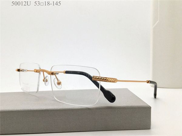 Novo design de moda e mulheres óculos ópticos 50012U sem moldura quadrada quadrada lente transparente lente versátil estilo comercial