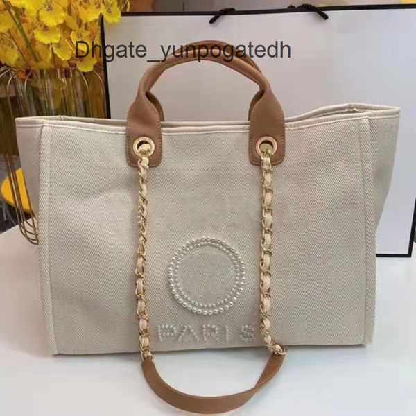 

canvas classic women evening bags fashion label pearl beach bag brand ch designers portable large capacity female handbag luxury big handbag
