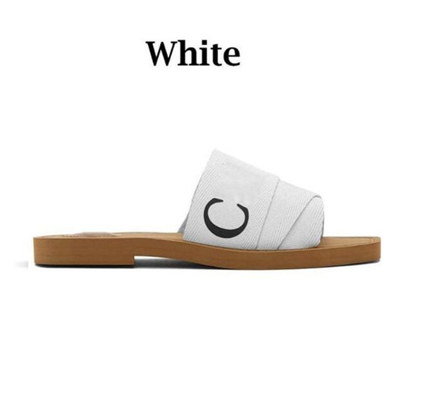 

2022 new branded women woody mules flat slipper designer lady lettering fabric outdoor leather sole slide sandal size 35--42, Black
