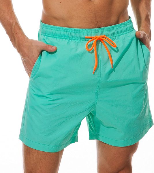 Trunks de moda de banho masculino shorts de praia seca rápida com bolsos