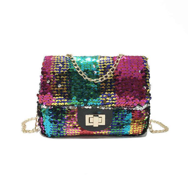 

evening bags summer sequin rainbow crossbody for women colorful should 220709