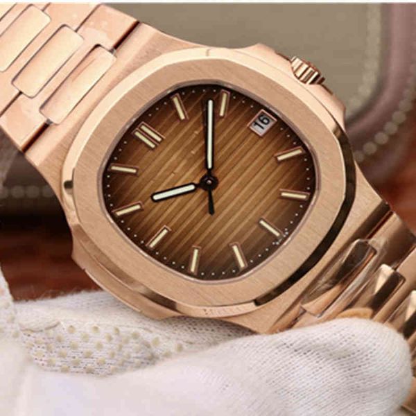 

clone luxury brand watch men sports clock leisure automatic stainless steel luminous hand aaa nautilus wrist waterproof, Slivery;brown