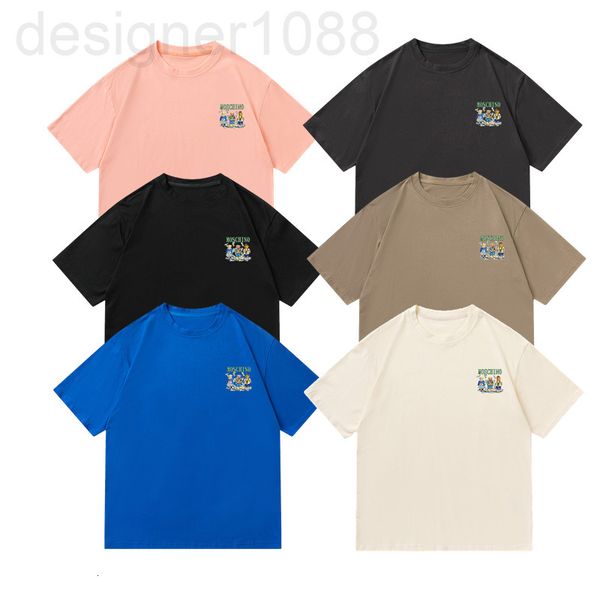 

men's t-shirts designer summer 2022 new letter small pattern korean loose banknote bear print men's and women's short sleeve, White;black