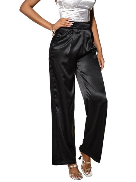 

sxy high waist straight leg pants r7qz#, Black;white