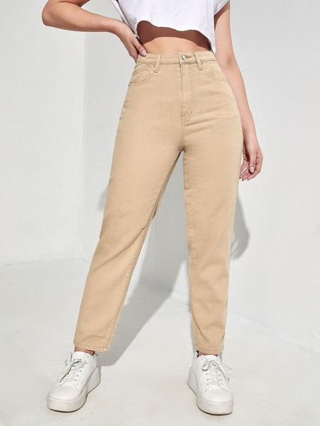 

high waist mom fit jeans d4dx#, Blue
