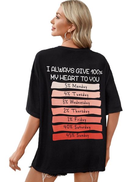 

x rosie slogan graphic drop shoulder tee 95i9#, White