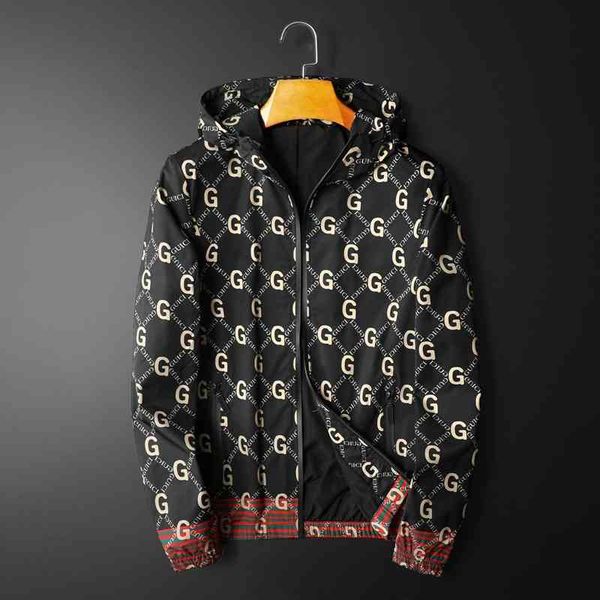 

spring and autumn thin coat black printed et casual handsome fashion brand men's, Black;brown