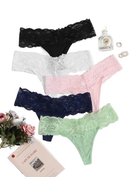 

6pack lace thong r6gh#, Black;red