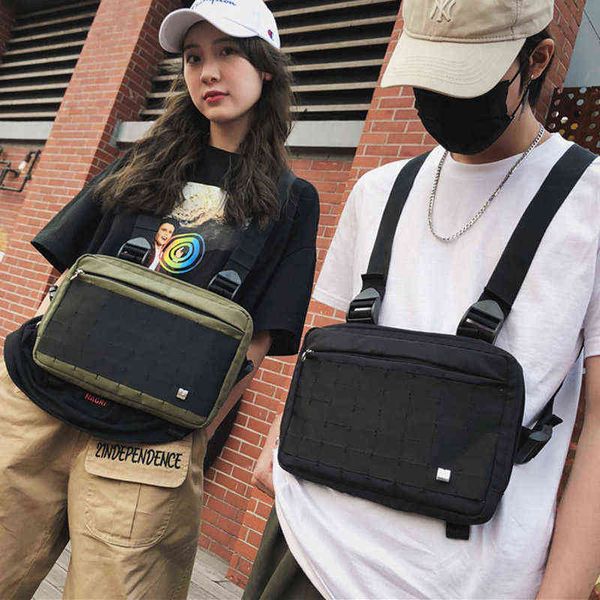 Streetwear Chest Rig Bag Unisex Tattiche funzionali s Regolabile stile Harajuku Hip Hop Lady Tooling Vest Suit J220705