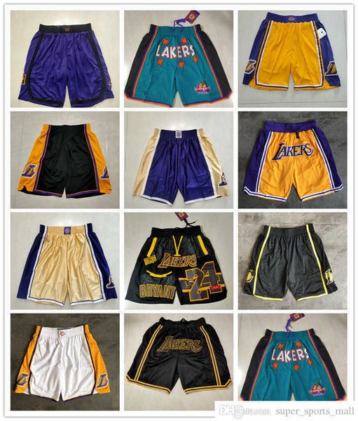 

los angeles''lakers''men retro basketball shorts pocket red black size s-2xl