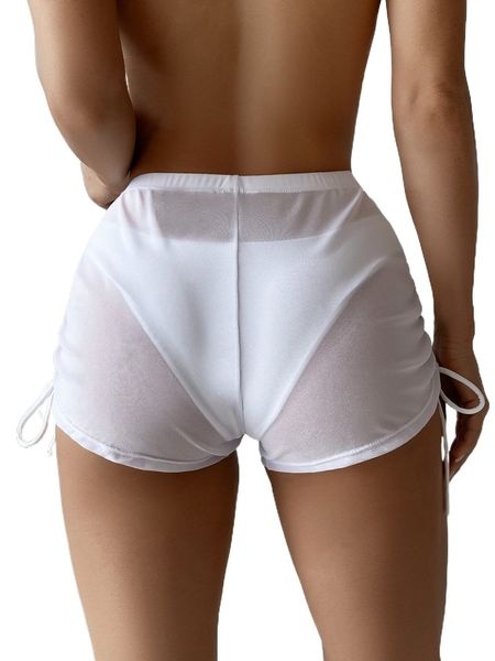 

mesh drawstring cover up shorts v3bx#, White;black