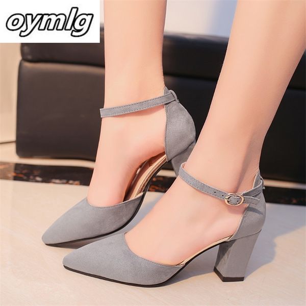 

sandalias femeninas high heels autumn flock pointed sandals high heels female summer shoes female sandals mujer s040 220517, Black
