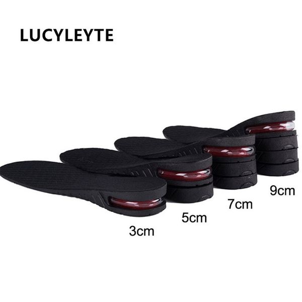 

3 9cm height increase insole cushion lift adjustable cut shoe heel insert taller women men quality foot pads 220610, White;pink