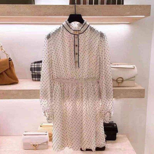 

casual dresses fadan early autumn french sweet storm point ruffle button elegant dress, Black;gray