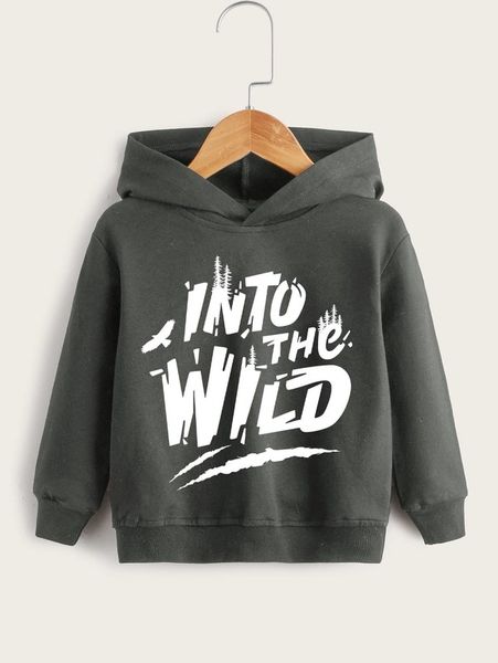 

toddler boys letter graphic hooded sweatshirt she, Black