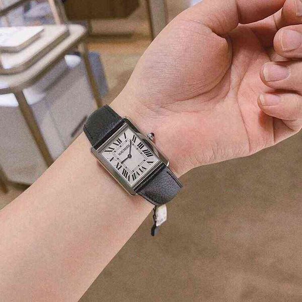 

designer tank watch for women and positive quality celebrity big-name men women card leather belt waterproof qu, Slivery;brown