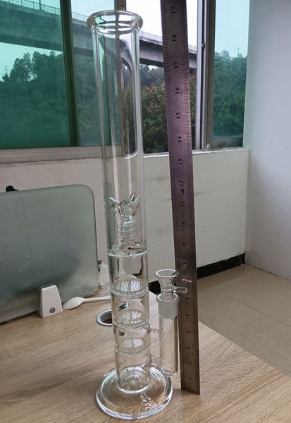 19 дюймов прозрачная стеклянная вода кальяны с сотовыми фильтрами шины Perc самки 18 -миллиметровые курительные трубы
