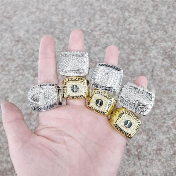 

2011-2017 fantasy football championship ring 7 sets whole manufacturers301m, Golden;silver