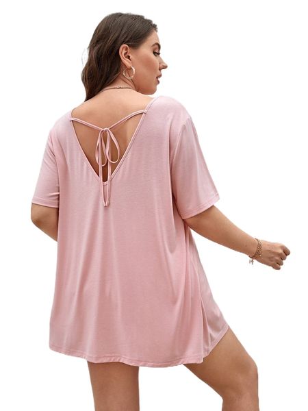 

plus tie back tee x47h#, Black