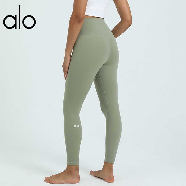 

alo classic yoga leggings with pocket nude high waist nylon fitness pants running sports yoga clothes