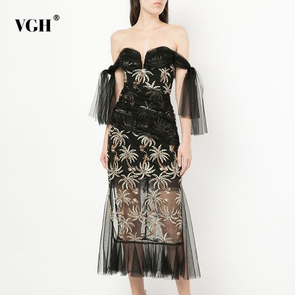 

printed embroidery dress for women slash neck sleeveless high waist slim dresses female fashion summer clothes 210507, Black;gray