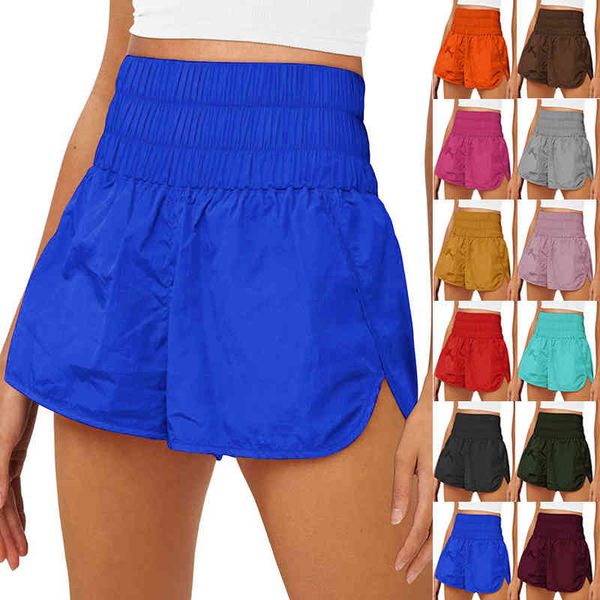 

2022 women's new elastic high waist leisure vacation yoga quick drying sports shorts spring and summer, White;black