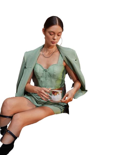 

x oshen button front crop tank c9yv#, White