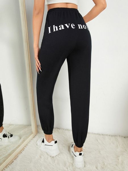 

petite slogan graphic sweatpants k5ap#, Black;white