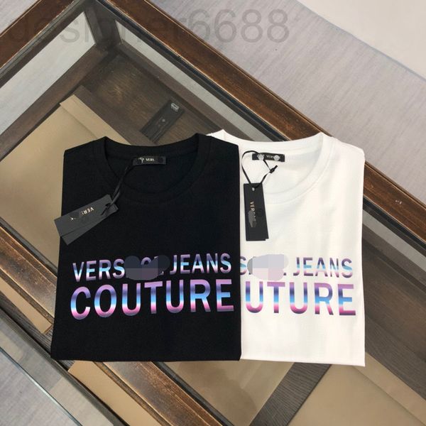 

men's pants designer fanjiachao brand men's mercerized cotton high-end short sleeve t-shirt summer 6hed, Black