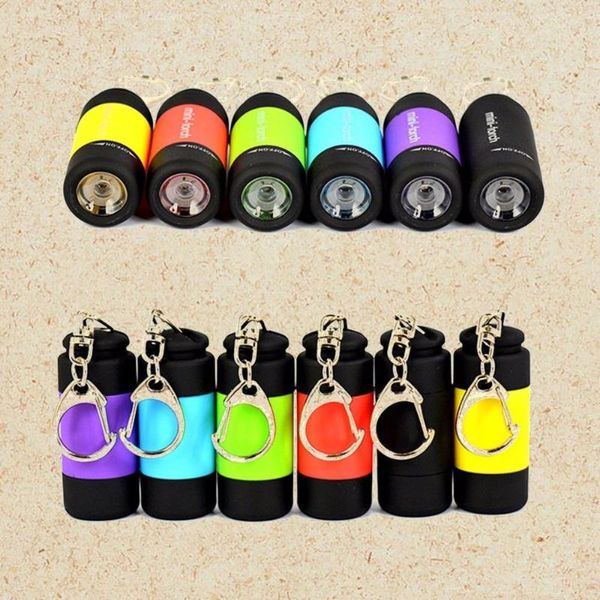 Décoration de fête Mini torche USB LED porte-clés lampe rechargeable étanche porte-clés adapté à la maison et à l'extérieur DurableParty PartyParty