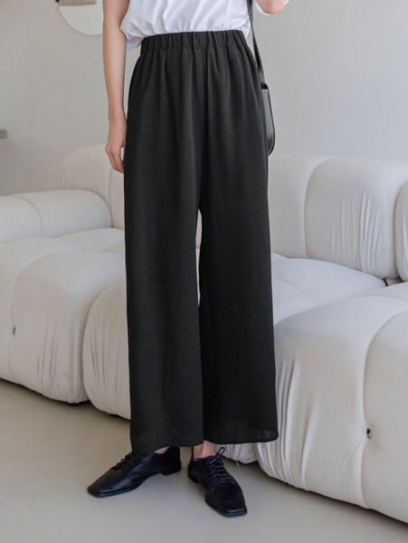 

dazy solid crop wide leg pants v3j0#, Black;white
