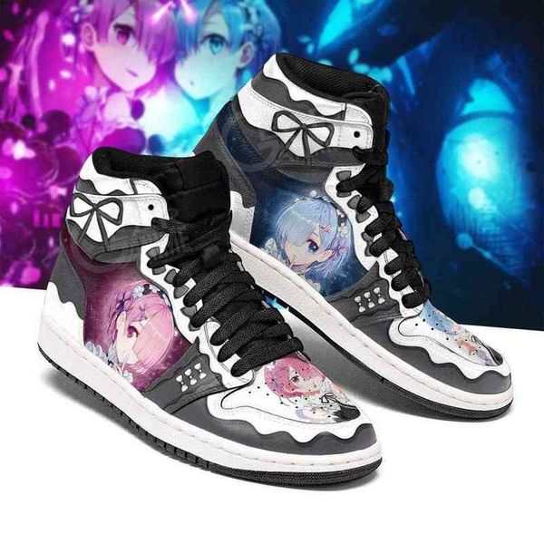 

re:zero sneakers rem ram starting life in another world custom shoes, Black