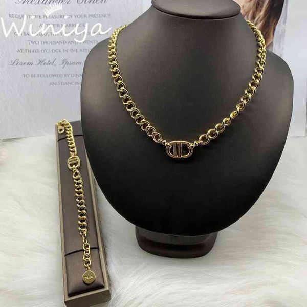 

factory outlet necklace year new letter neck chain bracelet simple trend versatile net red same jewelry, Silver