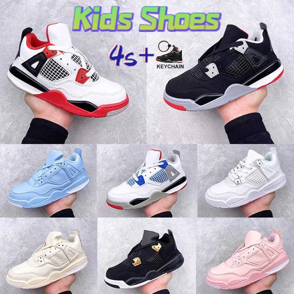 

men women kids shoes ps 4 4s infants sport sneakers fire red bred what the sail university blue royalty pure money basketball shoes mens, Black