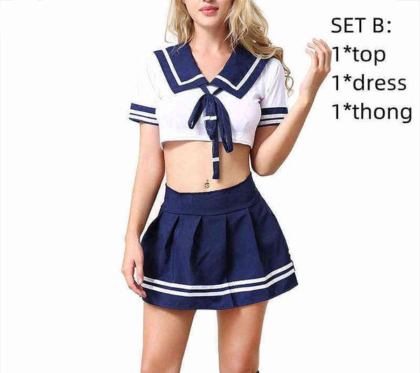 Set uniforme da studente di lingerie Costume sexy da donna Abito da babydoll Costume da minigonna in pizzo da donna Taglie forti XL Cosplay sexy da donna