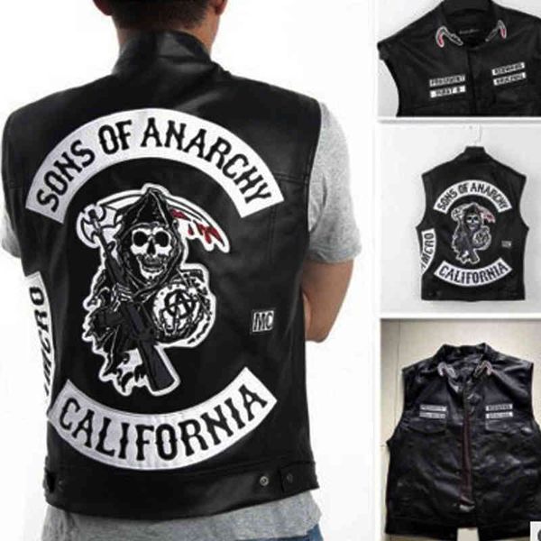 

vest men's motorcycle printed vest coat, Black;brown