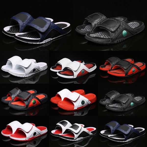 

2023 13 13s hydro slippers hydro iv 4 4s slides black sandals jumpman 11 11s blue white red basketball shoes casual sports sneakers size 36-