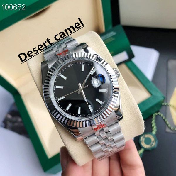 

41mm men's watches automatic mechanical calendar watch 904l 2813 movement ceramic bezel sapphire waterproof watch-2, Slivery;brown